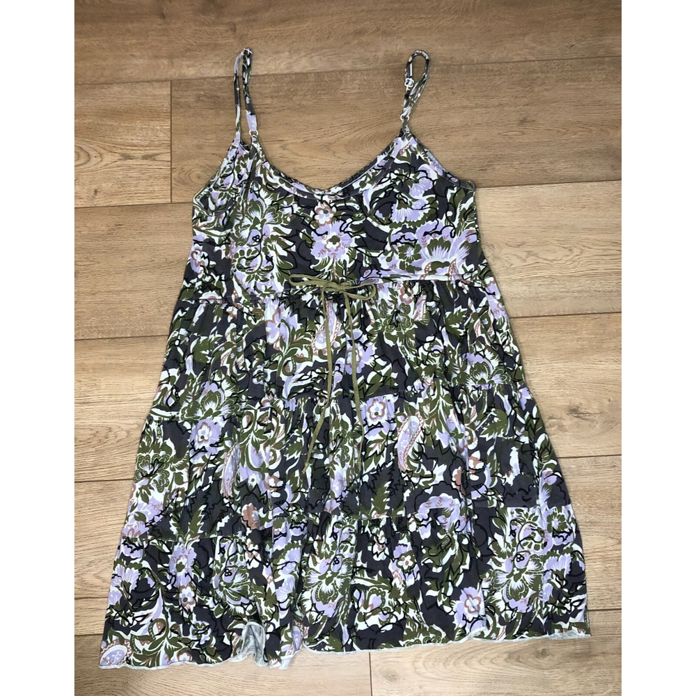 Free People Womens‎ Beaded Tank Top Floral Dress Y2K Fairycore Romantic Babydoll - Picture 3 of 14